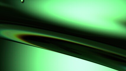 Green Glass Transparent Organic Refraction and Reflection Elegant Modern 3D Rendering Abstract Background