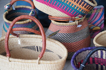 The baskets are for sale, they hold many different items.