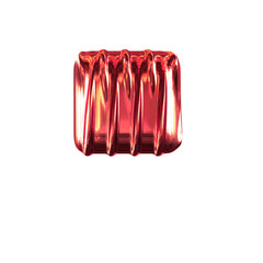 Red symbol with vertical ribs
