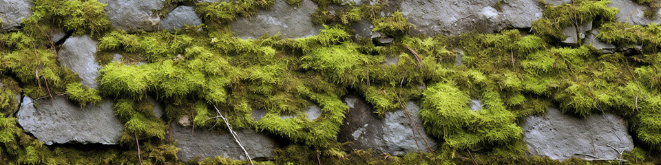 Dense Moss Blanketing a Rough Stone Surface