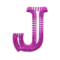 Symbol of small purple spheres. letter j