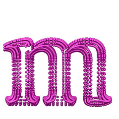 Symbol of small purple spheres. letter m