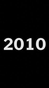 Vertical video 2000 to 2024 year simple countdown animation