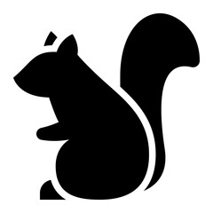 Squirrel black solid glyph icon