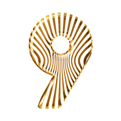 White symbol with ultra thin gold straps. number 9