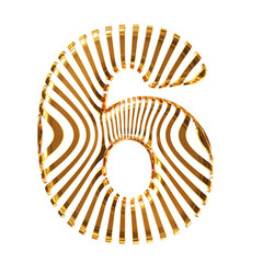 White symbol with ultra thin gold straps. number 6