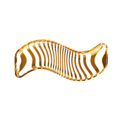 White symbol with ultra thin gold straps