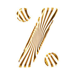 White symbol with ultra thin gold straps