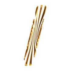 White symbol with ultra thin gold straps