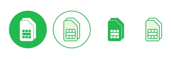 Sim card icon set. dual sim card icon vector