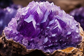 Amethyst Geode: Mystical Close-Up Photo Showcasing the Beautiful Amethyst Color