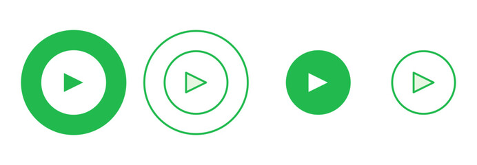 Play Icon set. Play button vector icon