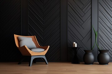 Bold & Elegant: Black Fabric Texture Surface for Interior Wall Design