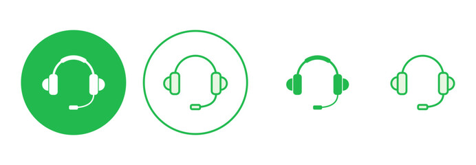 Headphone icon set. Headvector icon symbols