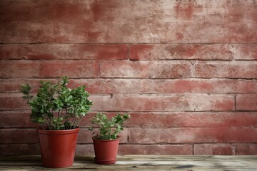 Fototapeta na wymiar Brick Red Color and Old Wall Pattern: Vintage Charm in Vivid Hue