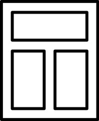 Window Vector Symbol for Adverts. Suitable for books, stores, shops. Editable stroke in minimalistic outline style. Symbol for design