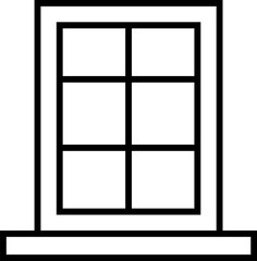 Window Simple Outline Icon. Suitable for books, stores, shops. Editable stroke in minimalistic outline style. Symbol for design