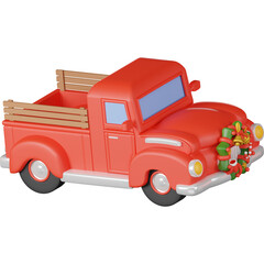 Christmas Car 3d Illustration