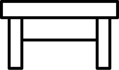 Table Vector Line Sign for Adverts. Suitable for books, stores, shops. Editable stroke in minimalistic outline style. Symbol for design