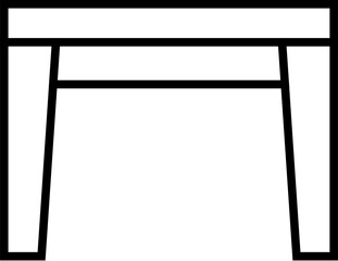 Table Vector Symbol for Stores and Shops. Suitable for books, stores, shops. Editable stroke in minimalistic outline style. Symbol for design