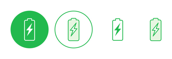 Battery icon set. battery charge level. battery charging icon