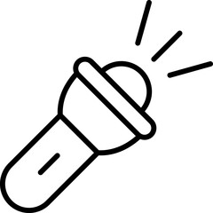 Flashlight Vector Line Sign for Advertisement. Suitable for books, stores, shops. Editable stroke in minimalistic outline style. Symbol for design