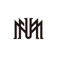 M M U Monogram Logo. Modern and unique MMU letter initials logo