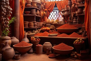 Fototapeta premium Cinnamon Infused: A Warm and Exotic Spice Market Delight