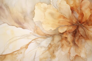 Beige Whispers: Watercolor Painting on Canvas - A Serene Splash of Neutral Tones