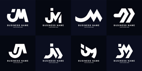 Collection letter JM or MJ monogram logo design