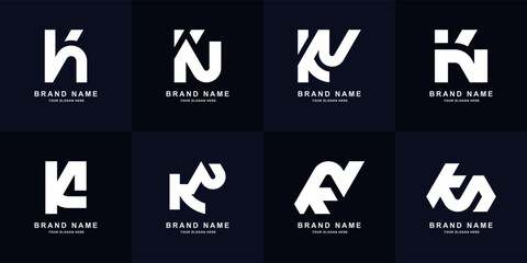 Collection letter KN or NK monogram logo design