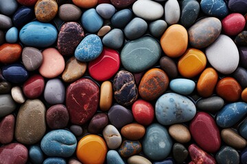 Color Pebble Grunge Texture: Vibrant Abstract Background of Textured Pebbles in an Array of Rich Colors