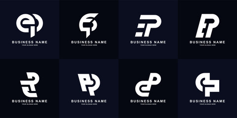 Collection letter EP or PE monogram logo design