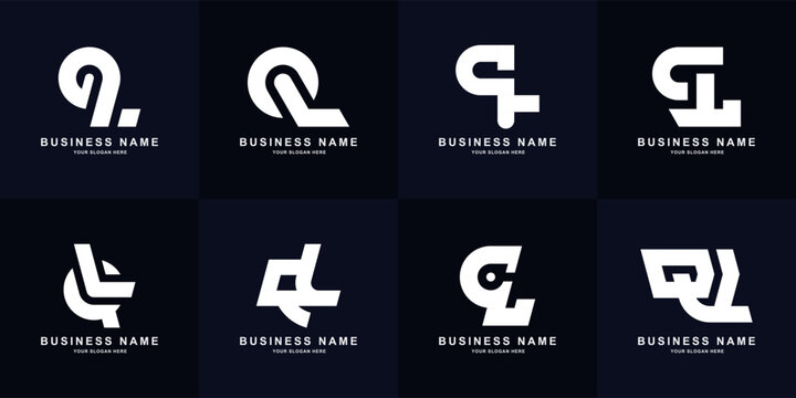 Collection letter QL or LQ monogram logo design