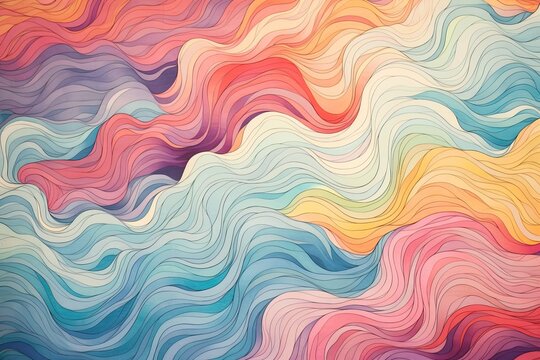Color Scheme: Fragmented Waves - A Vibrant Artwork on Paper.