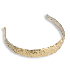 Unique gold headband on white background