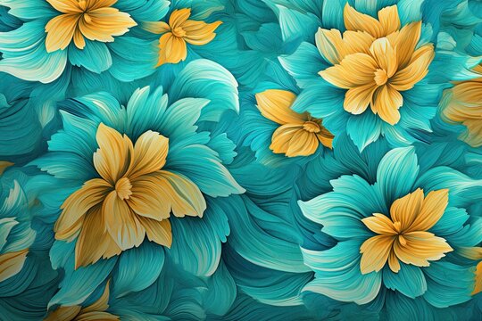 Color Turqueza Seamless Textile: Vibrant Pattern for Lively D�cor