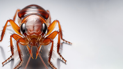 Close up Cockroach isolated on gray background