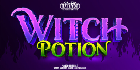 Witch editable text effect, customizable magic and spells 3D font style