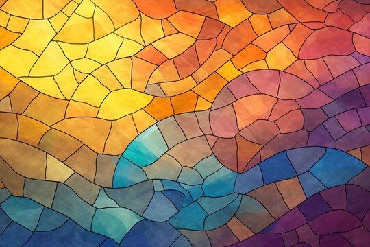 Complementary Colors Mosaic: Vintage Abstract Illustration