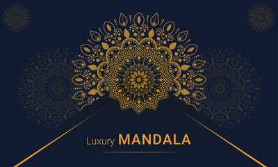 Professional luxury mandala design with black background