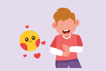 Happy People give love and optimistic. Love concept. Colored flat vector illustration isolated.