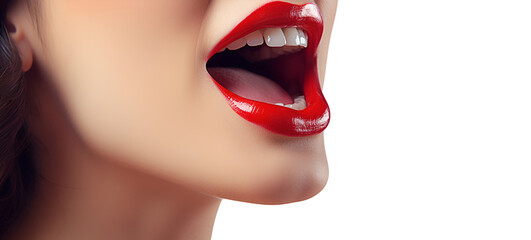 Fototapeta premium close up portrait of woman with lips