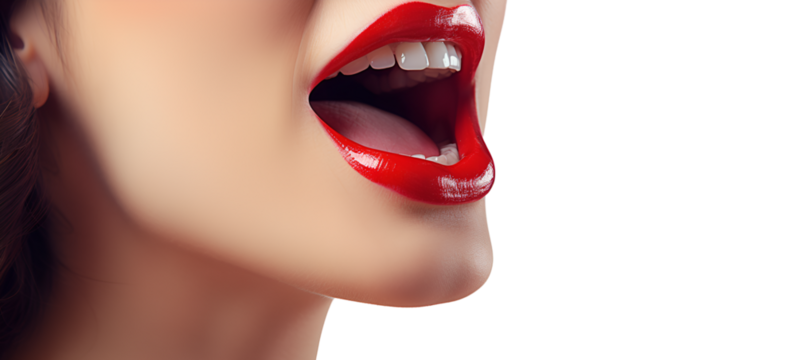 close up portrait of woman with lips