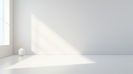 A close-up shot of a smooth, pristine white wall bathed in soft natural light, showcasing its flawless, even surface.
