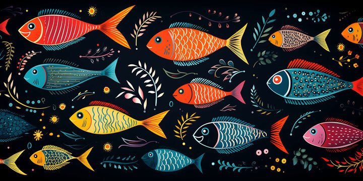 Dibujos infantiles de peces o pescados