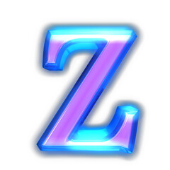 Purple symbol glowing around the edges. letter z
