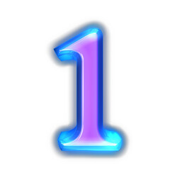 Purple symbol glowing around the edges. number 1