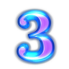 Purple symbol glowing around the edges. number 3
