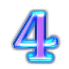 Purple symbol glowing around the edges. number 4